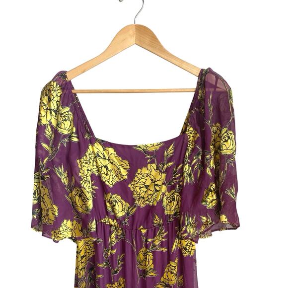 NEW ALICE + OLIVIA Clarine Silk Floral Maxi Dress Gown Size 0 Purple Fairy Artsy - Picture 7 of 13